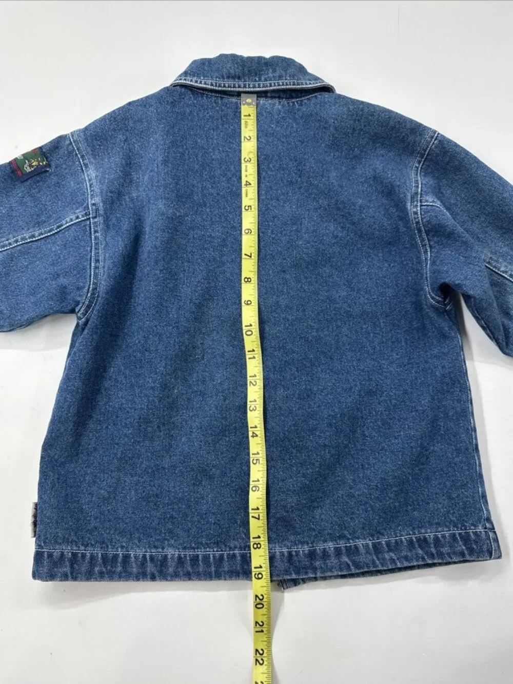 Vintage Gymboree Denim Jacket Boys Large 6-7 Blue Chore Coat Lined Button Jean